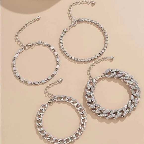 Gorgeous Bling Chain Link silver bracelets set - Picture 4 of 4